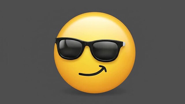 Cool yellow 3d emojis with black sunglasses smiling in a grid