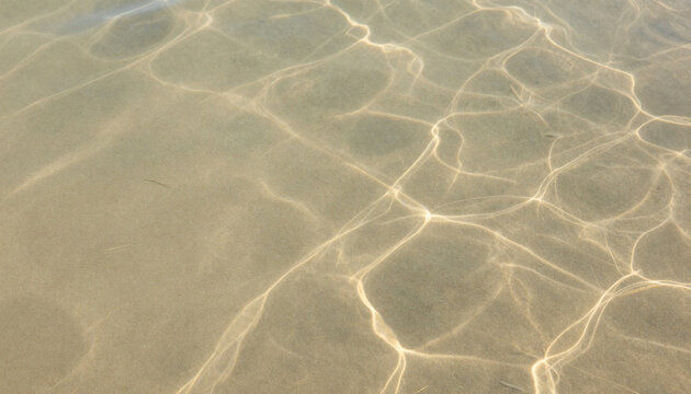 浅瀬の砂に映るゆるやかな水の光