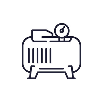 compressor icon, line design on white
