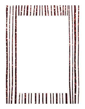 Rectangular Striped Edge Frame, Burgundy Textured Border