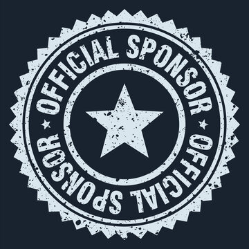 official sponsor white grunge round stamp. official sponsor stamp