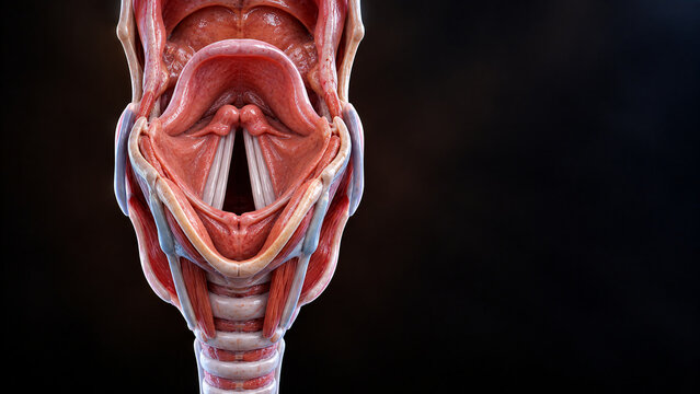 Human Throat and Larynx 3D Render, ENT Anatomy Concept