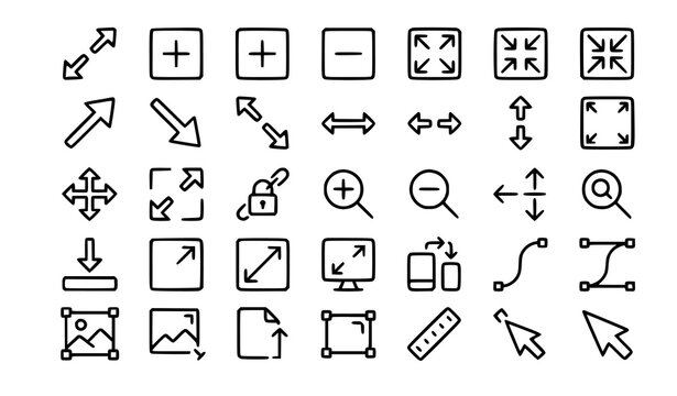 Scaling and Resize Line Icons &ndash; Editable Stroke Vector EPS10