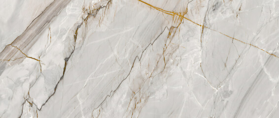 Detailed white marble texture with striking amber veining and fine gray crackled lines for an elegant luxury background for commercial interior design use © UmmeFarhatunnesa