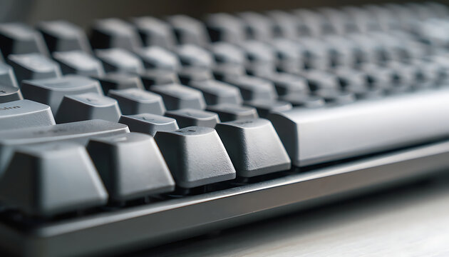 Close Up of Low Profile Mechanical Keyboard Keycaps at Low Angle