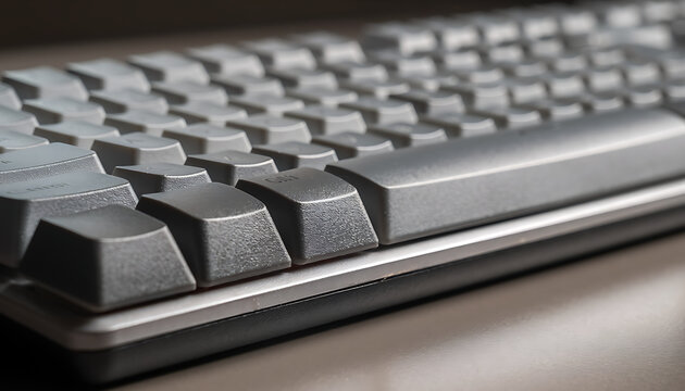 Close Up of Low Profile Mechanical Keyboard Keycaps at Low Angle