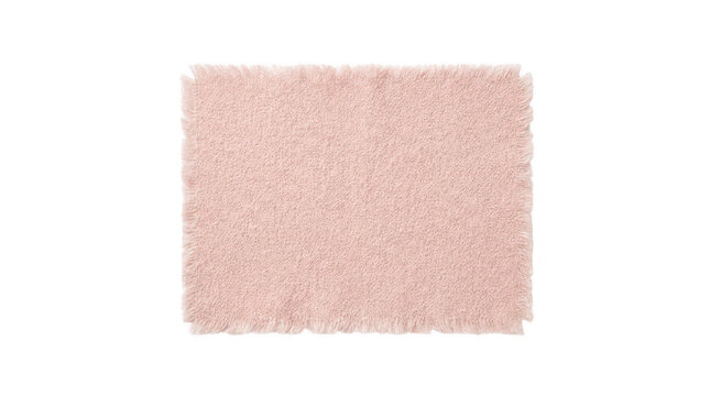 Pink textured bath mat isolated on transparent background