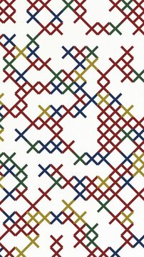 Seamless loop classic sampler cross stitch pattern background