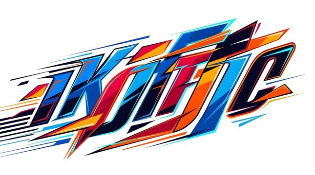 Dynamic Fast Speed Racing Typography Background, Futuristic Sharp Angle Esports Lettering Concept, Aggressive Motion Action Text Graphic