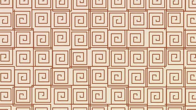 Seamless soft terracotta labyrinth pattern background loop