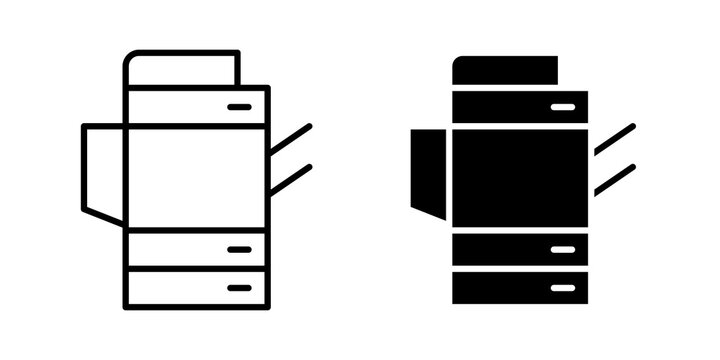 Copier icon flat outline in black