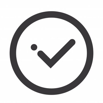 Circle Check animation icon for social media, presentations, videos, websites. Alpha Channel