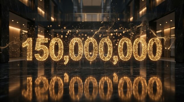Gold Particles Forming 150 Million Number in Luxury Interior.