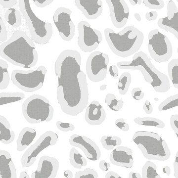 Leopard pattern png transparent background gray paint style seamless design