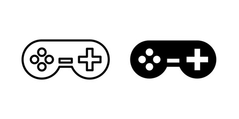 Game controller icon flat outline in black © Warpiya