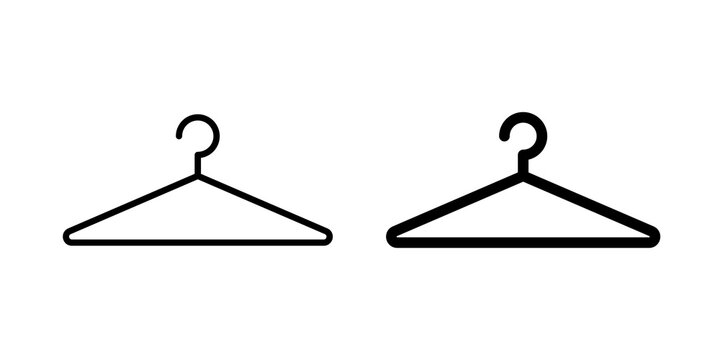 Hanger icon flat outline in black
