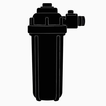Black water filter icon for home plumbing system