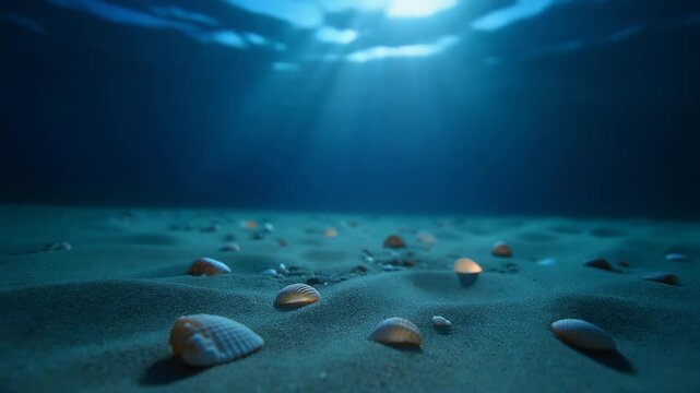 Beautiful Underwater Scene with Sand and Seashells