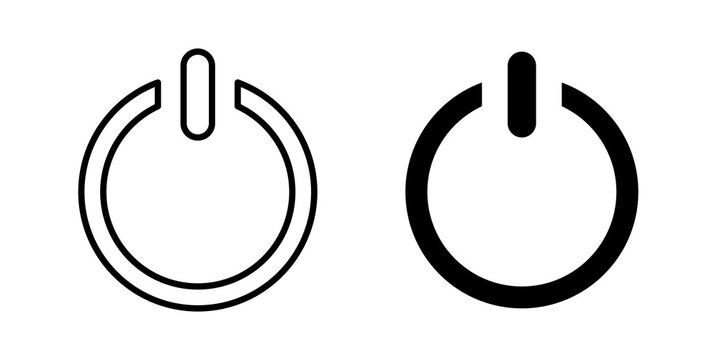 Power icon flat outline in black