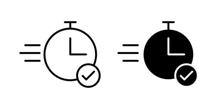 Quick approval icon flat outline in black