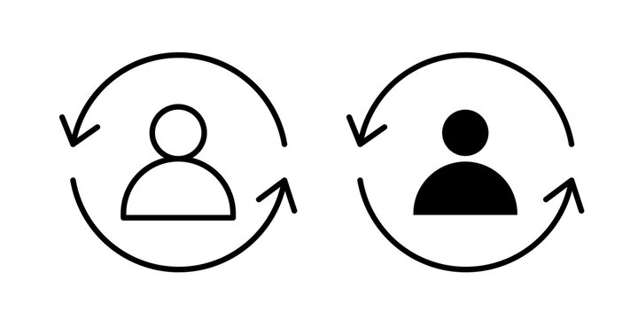 Remarketing icon flat outline in black