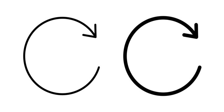 Reset icon flat outline in black
