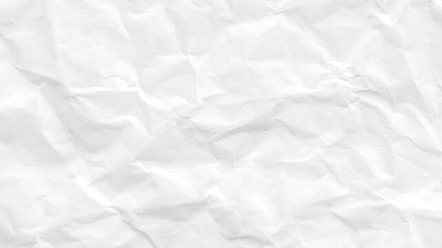 white paper texture background, white crumpled paper sheet motion video. Subtle crumpled white paper stop motion background texture, Stop motion of Crumpled white paper texture background