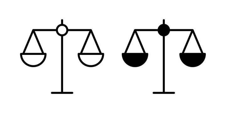 Scales icon flat outline in black