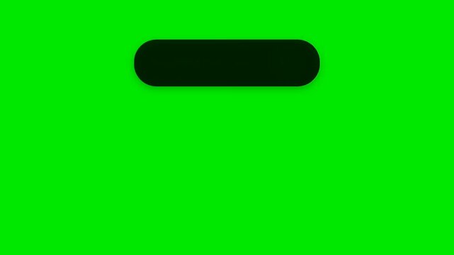 Green screen background with black pill-shaped bars moving across the frame for video editing.