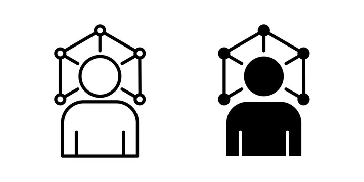 Skills set icon flat outline in black