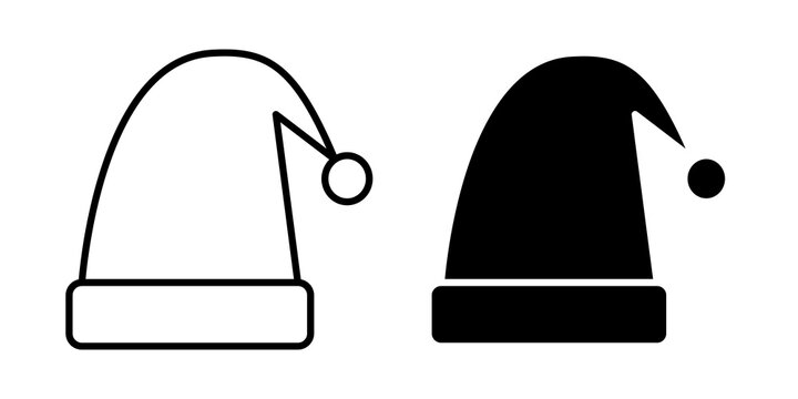 Sleeping hat icon flat outline in black