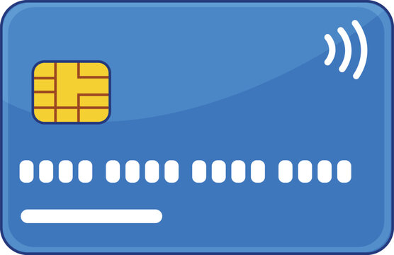 Glossy Contactless Payment Card Illustration for Digital Banking, Secure Payments and Modern Financial Technology