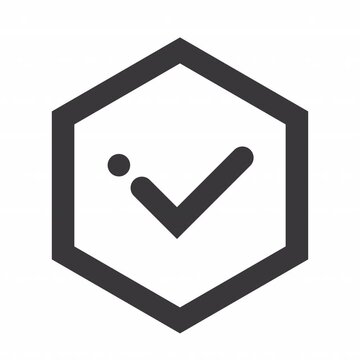 Hexagon Check animation icon for social media, presentations, videos, websites. Alpha Channel