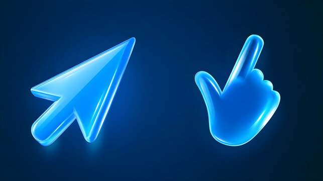 Click cursor set icon, arrow and hand pointer, computer cursor mouse forms Stock Vector