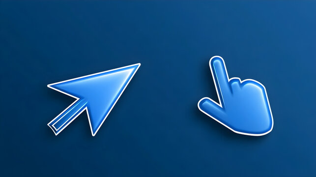 Click cursor set icon, arrow and hand pointer, computer cursor mouse forms Stock Vector
