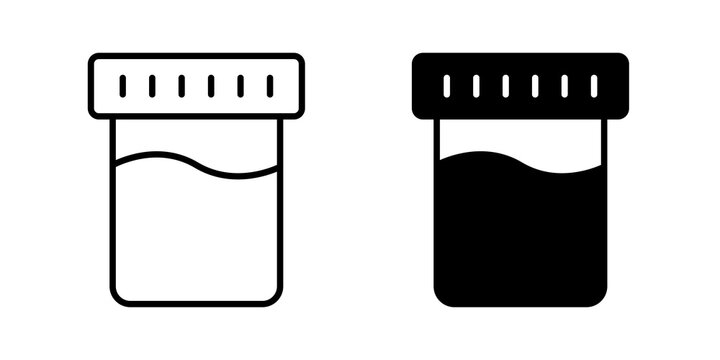Urine test icon flat outline in black