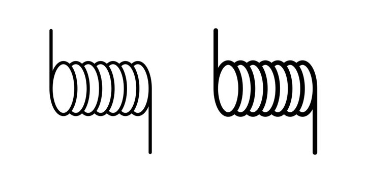 Wire coil icon flat outline in black