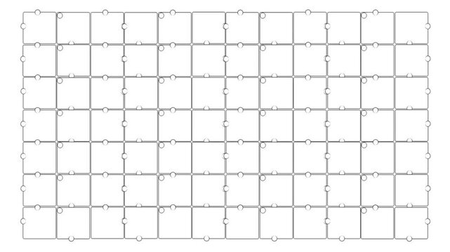 Minimalist White Jigsaw Puzzle Grid Outline Background Animation