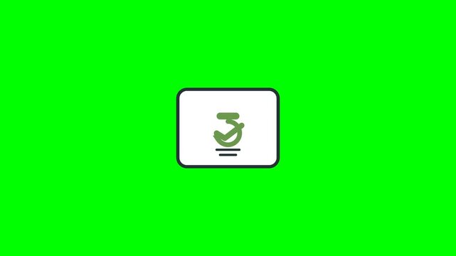 Clean flat vector animation showing a system status changing from normal to error, warning, recovery, and back to normal. A check symbol transforms into an error mark, changes into a warning indicator