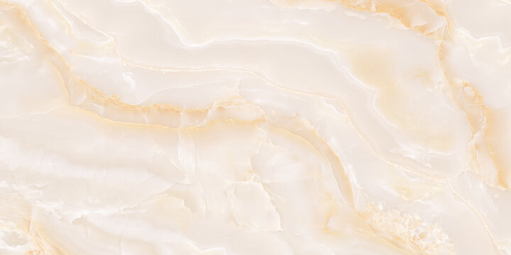 An elegant abstract close-up of an ivory white and warm beige stone surface featuring delicate golden mineral veins, natural layered formations, and subtle translucent textures. The soft cream tones