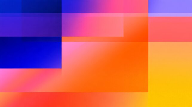 an abstract digital art piece with vibrant, pixelated colors that seem to resemble a flag or banner in shades of blue, red, and orange, against a gradient background