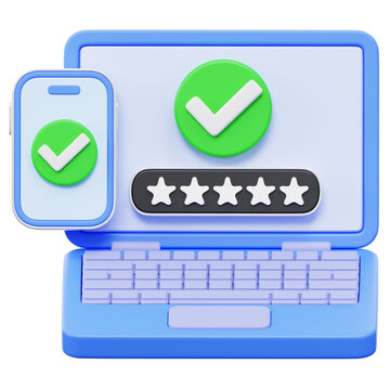 Two Device Approval Laptop and Phone Verification 3D Icon