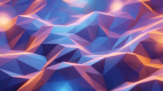 Abstract geometric background with vibrant glowing facets