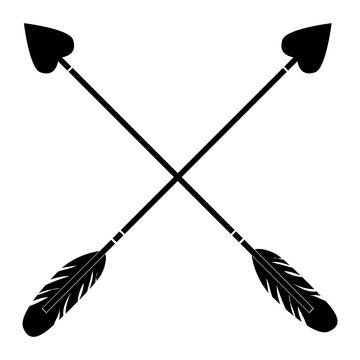 Png stylish crossed arrows element, transparent background