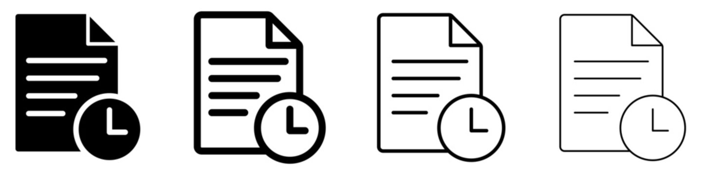 Document time solid glyph icon