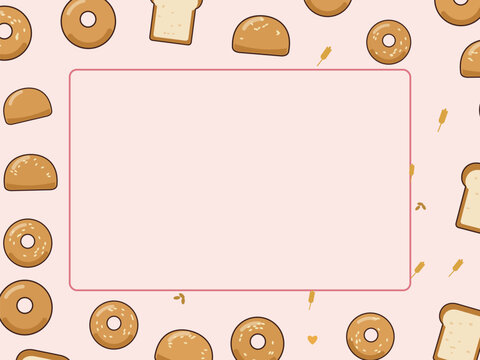 Fresh Bakery Breads Frame Border Design