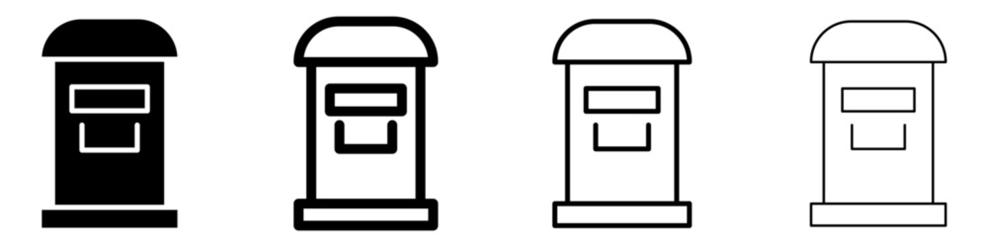 Post box solid glyph icon for mail delivery service