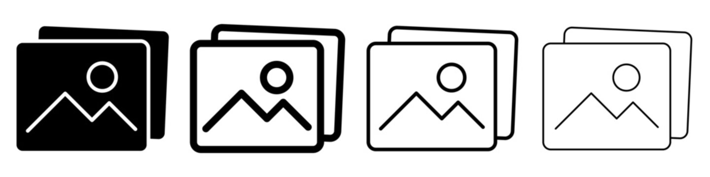 Image gallery line icon for photo album application
