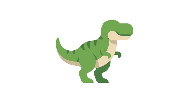 Green tyrannosaurus rex illustration on a white background dinosaur trex
