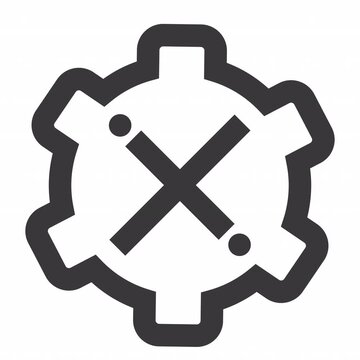 Setting Cross animation icon for social media, presentations, videos, websites. Alpha Channel